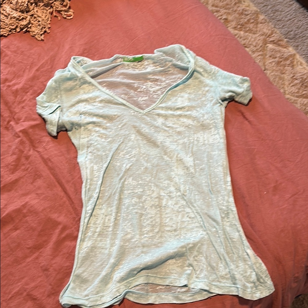 BDG Light Blue V-Neck T-Shirt